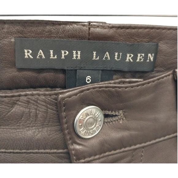 Ralph Lauren Black Label Leather Pants | Size 6 | 100% Lambskin | Rare - Picture 2 of 4